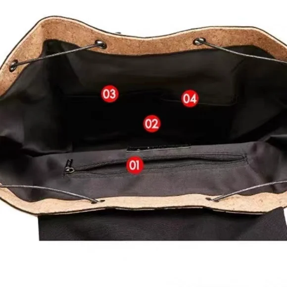 Geometric cork backpack - Picture 8 of 8